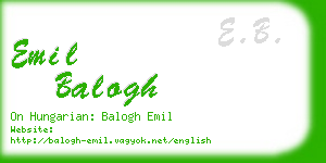 emil balogh business card